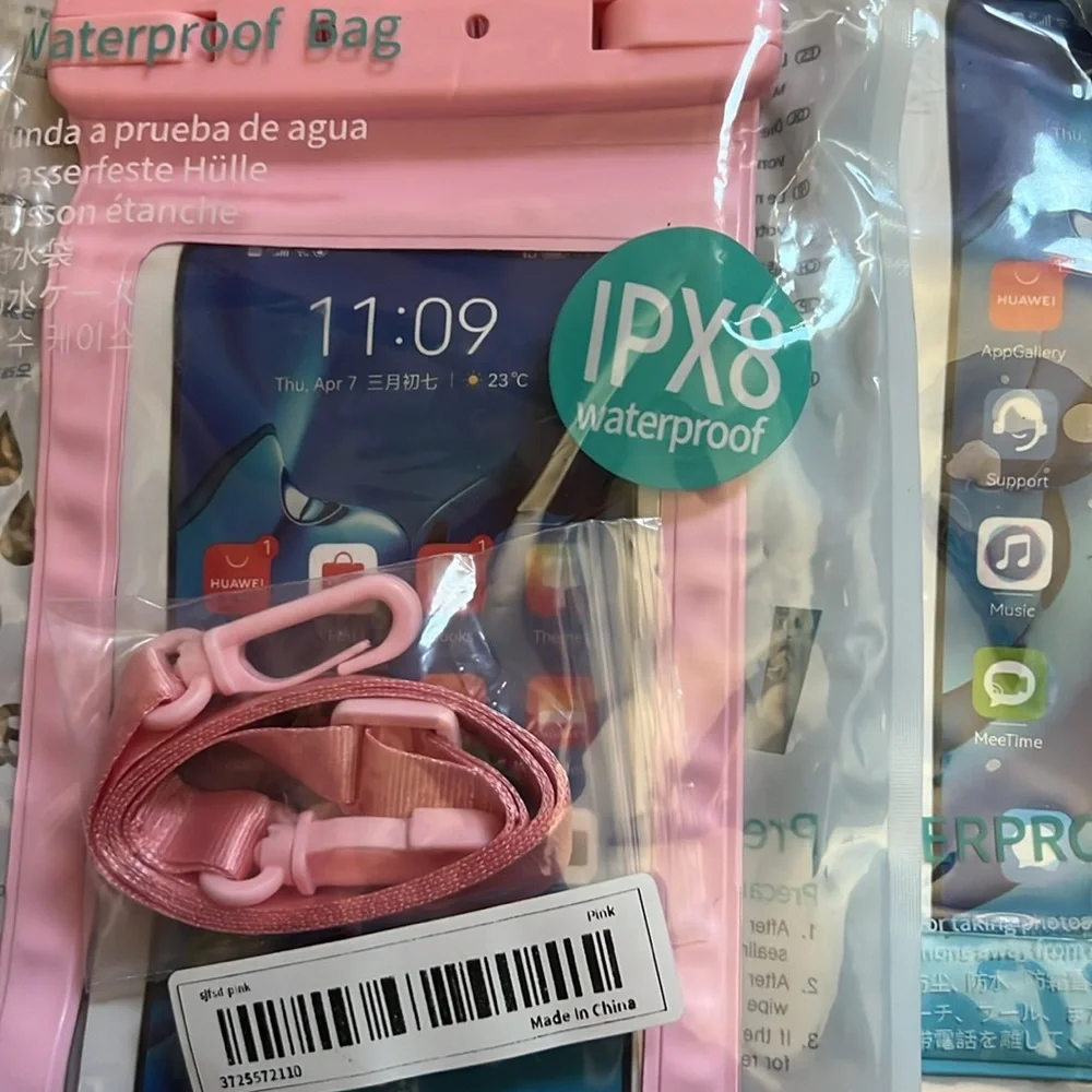Pair His & Hers Waterproof Phone Pouch “ Set of 2 “ New! The 4” x 7”
